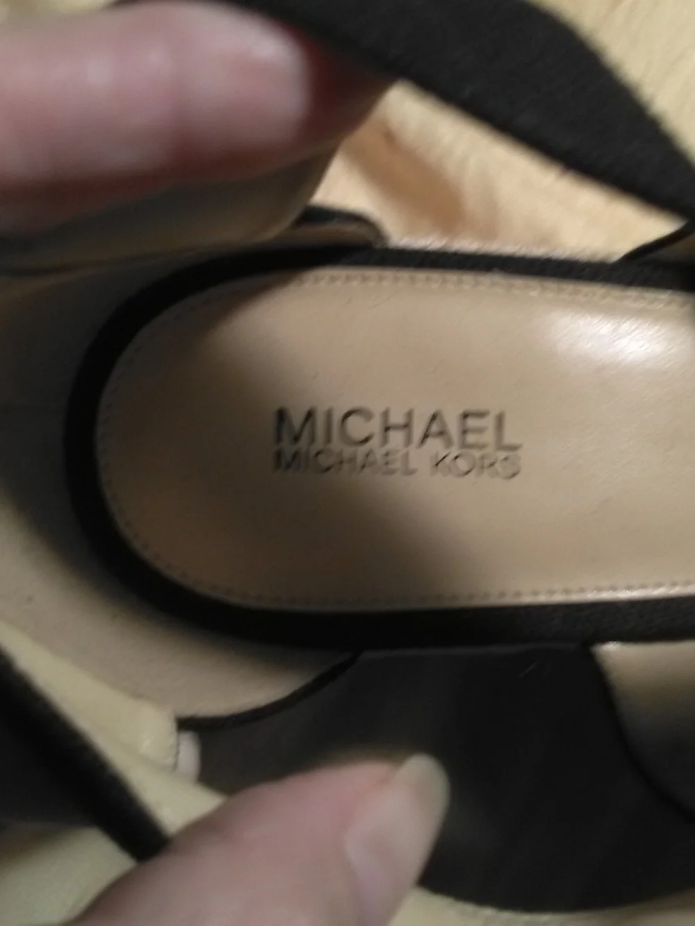 NWT Michael Kors Black Canvas Wedge Espadrille Sandals Gold Zipper 4 IN. Sz. 9